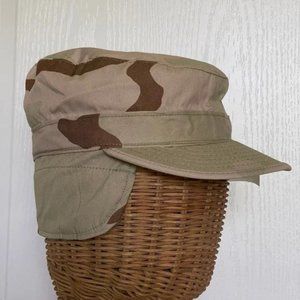 US Military Desert Camo Patrol Hat Cap Cold Weather Size 7 1/8